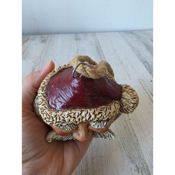 Vintage Anderson Santa head bust 2001 unique primitive rope hanging Xmas tree - Picture 8 of 9